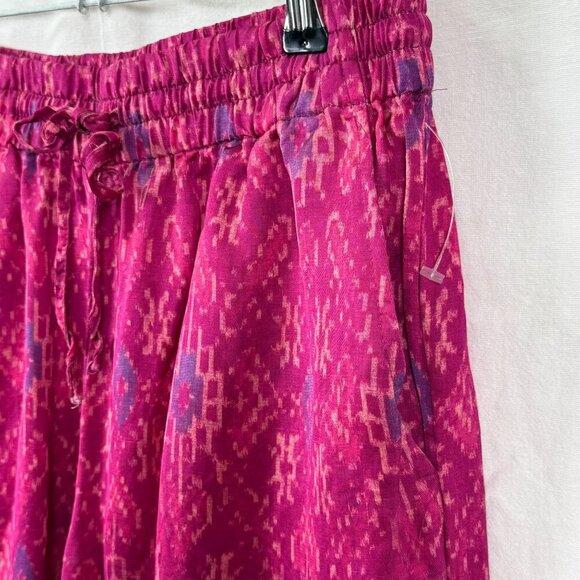 Lauren Ralph Lauren Pants Womens Sz S Geo-Print Satin Shantung Wide Leg Fuchsia - Picture 4 of 10